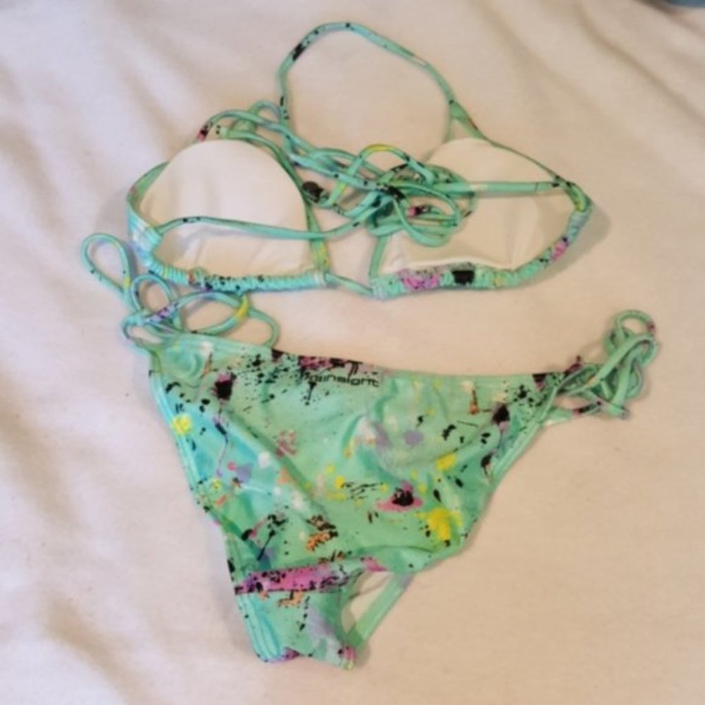 Y2k Style Insight Paint Splatter Triangle String … - image 2